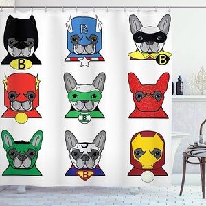 Superhero⚡️🐾Frenchie Shower Curtain